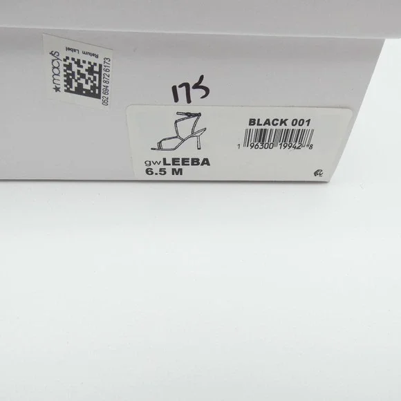 GUESS Leeba Black Strappy Square Toe Wrap Around High Heel Sandals 6.5M NEW - Picture 7 of 7